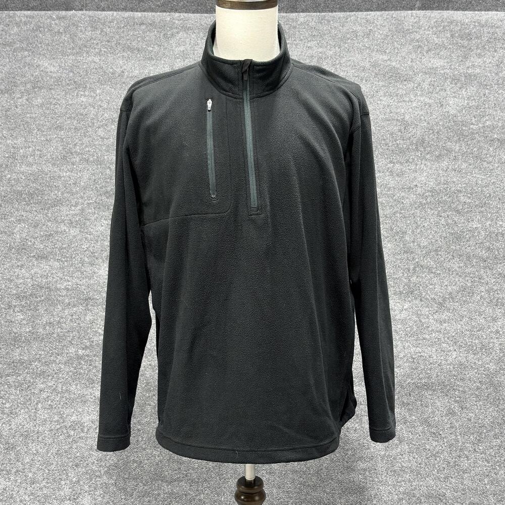 Zero Restriction Fleece Pullover Mens XXL 2XL Black Quarter Zip Golf Tour Series